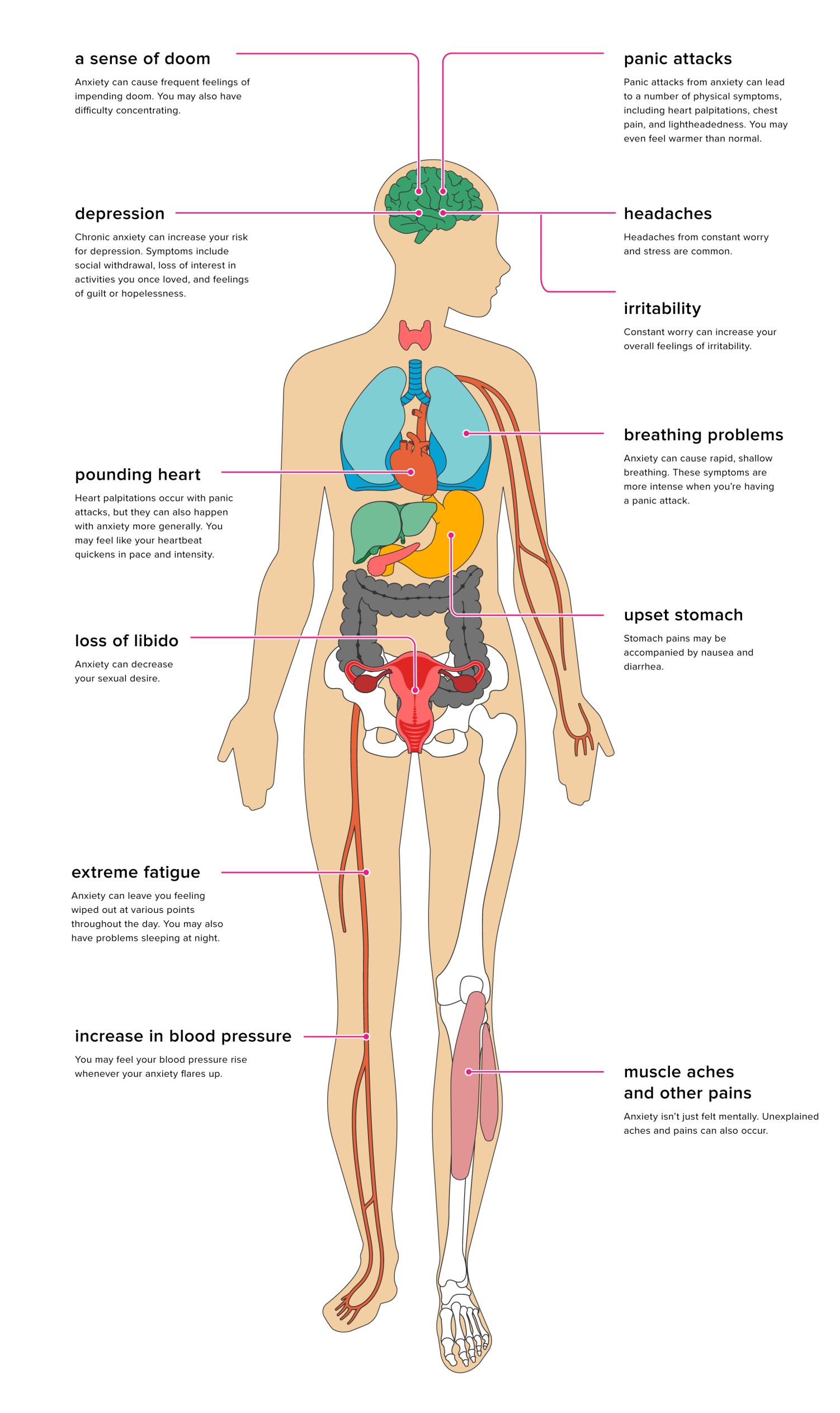 12 Effects of Anxiety on the Body - Wellavo®